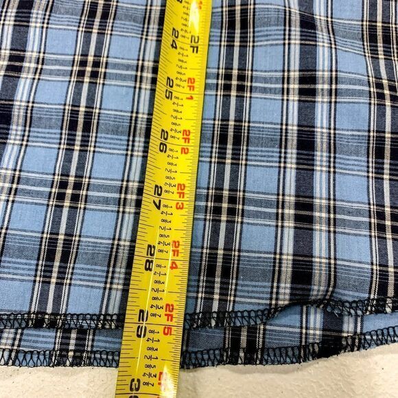 Rustler Western Shirt Mens Large X Long Tails Blue Plaid Pearl Snap Cowboy Ranch - Picture 10 of 11